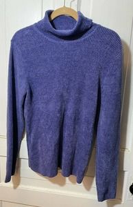 Talbots Womens XL Purple-Indigo Soft Turtleneck Sweater
